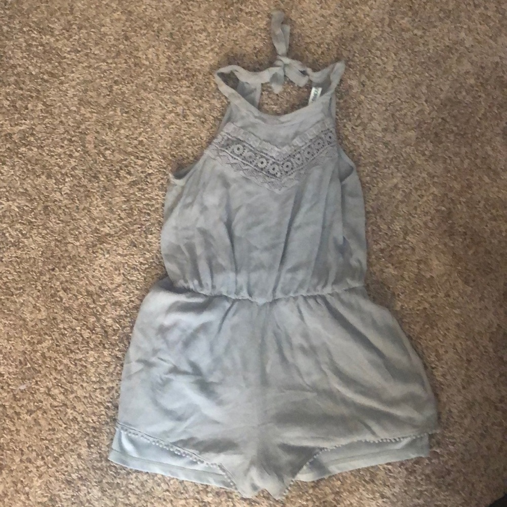 Juniors Olive green shorts romper